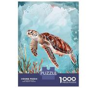 Rompecabezas De 1000 Piezas para Adolescentes Ocean Life Sea Turtle Art Print Rompecabezas para Adultos Juegos Familiares Difícil Regalo De Cumpleaños, Regalos, 52x38cm/1000pcs