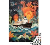 Rompecabezas De 1000 Piezas para Adolescentes Ocean Liner Adventure Rompecabezas para Adultos Juego Práctico Montaje De Patrones Diversión En Casa Actividades, 70x50cm/1000pcs