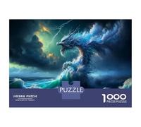Rompecabezas De 1000 Piezas para Adolescentes Ocean Wave Dragon Art Print Rompecabezas para Adultos Juegos Familiares Regalos para Mujeres Cumpleaños 52x38cm/1000pcs