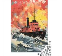 Rompecabezas De 1000 Piezas para Adolescentes Oceanic Adventure Ship in Stormy Seas -1 Rompecabezas para Adultos Juguete Decoración De Pared Mejora La Memoria Desafío Educativo 52x38cm/1000pcs