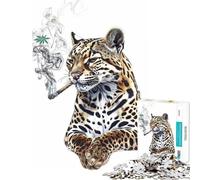 Rompecabezas de 1000 Piezas para Adolescentes Ocelote fumando Canna esafío Educativo antiestrés Juguete Educativo Apto para Mayores de 14 años (50x75cm)