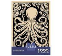 Rompecabezas De 1000 Piezas para Adolescentes Octopus Art Nouveau Illustration Rompecabezas para Adultos Juego De Ingenio Pero Divertido Y Humorístico Desafío Educativo 70x50cm/1000pcs