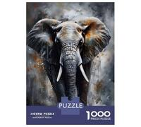 Rompecabezas De 1000 Piezas para Adolescentes Oil Elephant Portrait Rompecabezas para Adultos Juegos Familiares Regalos para Mujeres Cumpleaños 52x38cm/1000pcs