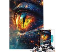 Rompecabezas de 1000 Piezas para Adolescentes Ojo de Dragón Mirada Galáctica Ardiente Rompecabezas para Adolescentes Juegos Relajantes Carrera de Velocidad para Cumpleaños Navidad (Tamaño 38x52cm)