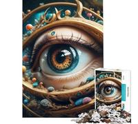 Rompecabezas de 1000 Piezas para Adolescentes Ojo Surrealista en el Espacio Juguetes educativos para Aprender Juego de construcción de Patrones Gran Regalo para los Amantes de los Juegos (38x26cm)