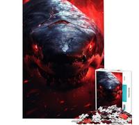 Rompecabezas de 1000 Piezas para Adolescentes Ojos del Tiburón Inferno Diversión en casa Regalos para Mujeres Juegos relajantes Apto para Mayores de 14 años 38x26cm