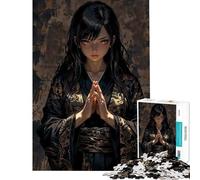 Rompecabezas de 1000 Piezas para Adolescentes Ojos Dorados Sacerdotisa del Santuario Juguete Educativo de desafío Juego Educativo Obra de Arte difícil Regalo (tamaño 50x75cm)