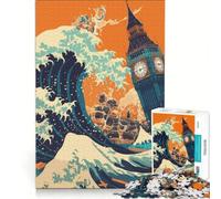 Rompecabezas de 1000 Piezas para Adolescentes: Ola del Big Ben, Juegos educativos, Entrena tu Cerebro y Tus Manos, colección de Artistas, Bellas Artes 38x26cm