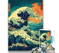 Rompecabezas de 1000 Piezas para Adolescentes, Olas japonesas, Juego Educativo para cumpleaños y Navidad 26x38cm