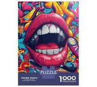 Rompecabezas De 1000 Piezas para Adolescentes Open Mouth Graffiti Art Print Rompecabezas para Adultos Juguetes DIY Pero Divertidos Y Humorísticos Cumpleaños 70x50cm/1000pcs