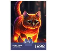 Rompecabezas De 1000 Piezas para Adolescentes Orange Light Cat Rompecabezas para Adultos Juegos Familiares Mejora La Memoria Cumpleaños Y Navidad 52x38cm/1000pcs