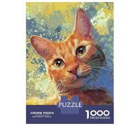 Rompecabezas De 1000 Piezas para Adolescentes Orange Tabby Cat Portrait Rompecabezas para Adolescentes Juego De Ingenio Mejora La Memoria Diversión En Casa Actividades, 38x26cm/1000pcs
