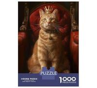 Rompecabezas De 1000 Piezas para Adolescentes Orange Tabby Cat Queen Rompecabezas para Adultos Juguete Decoración De Pared Decoración De Pared Juego Desafiante Regalos 52x38cm/1000pcs