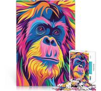 Rompecabezas de 1000 Piezas para Adolescentes Orangután Abstracto Plano Diversión Familiar Juguetes de decoración del hogar 38x26cm