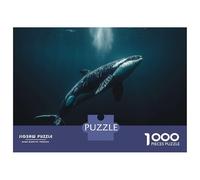 Rompecabezas De 1000 Piezas para Adolescentes Orca in Deep Blue Ocean Rompecabezas para Adultos Juguetes Antiestrés Difícil Difícil Cumpleaños Y Navidad 52x38cm/1000pcs