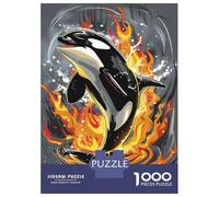 Rompecabezas De 1000 Piezas para Adolescentes Orca Killer Whale Art Print Rompecabezas para Adultos Juego Práctico Ensamblaje De Patrones Regalos para Reducir El Estrés 52x38cm/1000pcs
