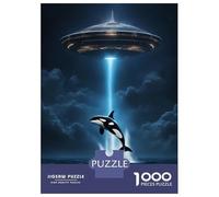 Rompecabezas De 1000 Piezas para Adolescentes Orca Whale Alien Spaceship Rompecabezas Juego Familiar Mejora La Memoria Cumpleaños 52x38cm/1000pcs