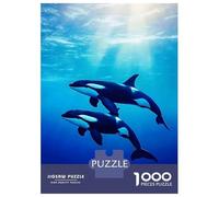 Rompecabezas De 1000 Piezas para Adolescentes Orcas Swimming Underwater Rompecabezas para Adultos Juegos De Relajación Ensamblaje De Patrones Diversión En Casa Actividades, 38x26cm/1000pcs