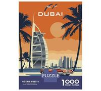 Rompecabezas De 1000 Piezas para Adolescentes Original Burj Al Arab Dubai Travel Poster Rompecabezas para Adultos Juegos Relajantes Decoración De Pared 52x38cm/1000pcs
