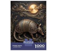 Rompecabezas De 1000 Piezas Para Adolescentes Ornate Armadillo with Golden Sun And Clouds Rompecabezas Para Adolescentes Juegos Familiares Desafío Difícil Regalos De Cumpleaños Y Únicos 70x50cm/1000pc