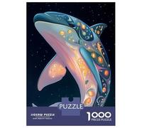 Rompecabezas De 1000 Piezas para Adolescentes Ornate Dolphin in Space Rompecabezas para Adultos Juegos Relajantes Vacaciones En Casa Matar El Tiempo 52x38cm/1000pcs