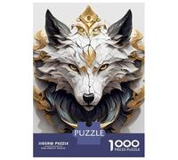Rompecabezas De 1000 Piezas para Adolescentes Ornate White Wolf Head Sculpture Rompecabezas Juego De Ingenio Decoración De Pared Regalos De Cumpleaños Y Únicos 70x50cm/1000pcs