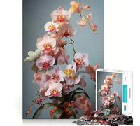 Rompecabezas de 1000 Piezas para Adolescentes Orquídeas en Flor,Arte de Corte preciso,Juguete Inteligente para el Cerebro,Tiempo de Juego Relajante,Actividad de cumpleaños (50x75cm)