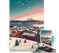 Rompecabezas de 1000 Piezas para Adolescentes Oslo,Juego de lógica Divertido y de Corte preciso,Juego Tranquilo,decoración navideña,Regalo (38x26cm)