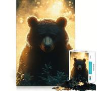 Rompecabezas de 1000 Piezas para Adolescentes Oso a la luz del Sol Juego de Ajuste Juego de Habilidad Mental Tiempo de diversión Tranquilo Ideal para cumpleaños (38x52cm)