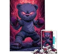 Rompecabezas de 1000 Piezas para Adolescentes Oso Boxeador Enojado Rompecabezas para Adultos Juegos relajantes Que mejoran la Memoria Toda la Familia (tamaño 38x52cm)