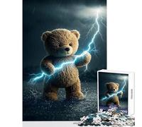 Rompecabezas de 1000 Piezas para Adolescentes Oso de Peluche con Poder de Rayo Juguetes antiestrés Regalos de Amigo Secreto Juego de ingenio Lista de Deseos con Papá Noel tamaño 38x52cm