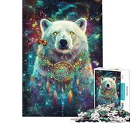 Rompecabezas de 1000 Piezas para Adolescentes Oso Estrellado atrapasueños Juego práctico Juguetes educativos Regalos de cumpleaños dificultad difícil (tamaño 38x52cm)