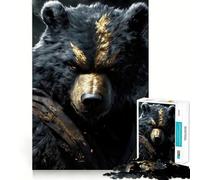 Rompecabezas de 1000 Piezas para Adolescentes Oso Negro Guerrero,Juego de articulaciones, Juego cognitivo,Regalo,Juego Relajante,Actividad Divertida para cumpleaños (38x52cm)