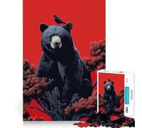 Rompecabezas de 1000 Piezas para Adolescentes Oso Negro,Juego de articulación, Juego cognitivo,Regalo,Juego Relajante,Actividad Divertida para cumpleaños (38x26cm)