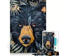 Rompecabezas de 1000 Piezas para Adolescentes Oso Negro,Manualidades de Papel,Juego desarrollar la coordinación cognitiva,Regalo Ideal para Relajarse y divertirse en cumpleaños (50x75cm)