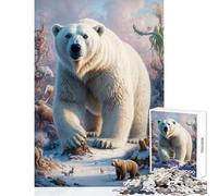 Rompecabezas de 1000 Piezas para Adolescentes Oso Polar Rey Helado Juguetes antiestrés Regalo de cumpleaños Juegos Divertidos colección de Artistas Bellas Artes tamaño 38x52cm