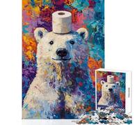 Rompecabezas de 1000 Piezas para Adolescentes Oso Vibrante con Rollo Juguete de Rompecabezas para Adultos decoración de Pared difícil Oferta como Regalo para Toda la Familia (tamaño 38x52cm)