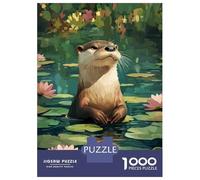 Rompecabezas De 1000 Piezas para Adolescentes Otter in Lotus Ponds Rompecabezas para Adultos Juegos Familiares Vacaciones En Casa Matar El Tiempo Difícil Y Desafiante 52x38cm/1000pcs