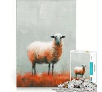 Rompecabezas de 1000 Piezas para Adolescentes Ovejas en un Campo decoración de Pared Ideal para Pasar el Tiempo en casa Durante Las Vacaciones para Fortalecer el Amor Entre Parejas 38x26cm