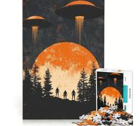 Rompecabezas de 1000 Piezas para Adolescentes Ovnis sobre el Bosque Juego Educativo Entrena tu Cerebro y Tus Manos Regalo para Amigos y Familiares 50x75cm