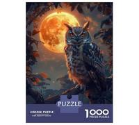 Rompecabezas De 1000 Piezas para Adolescentes Owl and Moon Rompecabezas para Adultos Juegos Relajantes Decoración De Pared 38x26cm/1000pcs