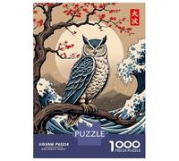 Rompecabezas De 1000 Piezas para Adolescentes Owl Great Wave Rompecabezas para Adultos Juego De Ingenio Una Obra De Arte Gran Regalo para Jugar 52x38cm/1000pcs