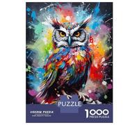 Rompecabezas De 1000 Piezas para Adolescentes Owl Painting Bird Poster Rompecabezas para Adultos Juego De Ingenio Análisis Y Lógica Actividades Divertidas En Casa, 70x50cm/1000pcs