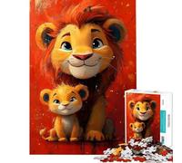 Rompecabezas de 1000 Piezas para Adolescentes Padre e Hijo Rompecabezas de león para Adultos Juego Familiar decoración del hogar Regalo de cumpleaños (tamaño 38x52cm)