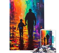 Rompecabezas de 1000 Piezas para Adolescentes Padre e Hijo Un Colorido Juego de Pintura para Caminar Que Ayuda a ejercitar el Cerebro Juguete Educativo para Aprender y Decorar la Pared Apto