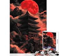 Rompecabezas de 1000 Piezas para Adolescentes Pagoda de la Luna Roja Juguetes antiestrés Grandes Regalos y Juguetes Juego de ingenio Entrena tu Cerebro y Tus Manos tamaño 38x52cm