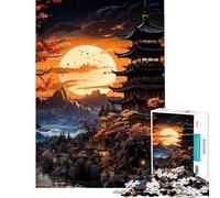 Rompecabezas de 1000 Piezas para Adolescentes Pagoda Japonesa al Atardecer Ideal para cumpleaños Navidad Vacaciones en casa y para Pasar el rato Juguete Educativo Apto para Mayores de 14 años 38x26cm