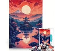 Rompecabezas de 1000 Piezas para Adolescentes: Pagoda Japonesa al Atardecer, Juego Imposible, Entrena tu Cerebro y Tus Manos, Regalo de cumpleaños, Regalos 38x26cm