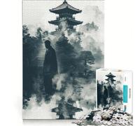 Rompecabezas de 1000 Piezas para Adolescentes: Pagoda Japonesa en la Niebla, Juegos educativos, decoración de Pared, para Fortalecer el Amor Entre Parejas 38x52cm