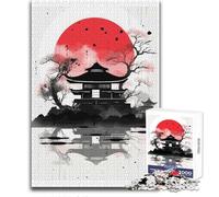 Rompecabezas de 1000 Piezas para Adolescentes, Pagoda Japonesa, Nippon Sun, Acogedor, Relajante, para Interiores, Tiempo de inactividad, Juguete de Corte de precisión avanzado, tamaño 38x52cm